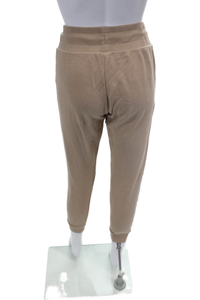 Cavalli Class Womens Cotton Embellished Drawstring Waist Sweatpants Beige Size S