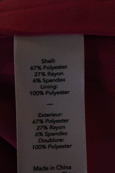 Likely Womens Short Sleeve Asymmetric Hem Sheath Dress Pink Size 2