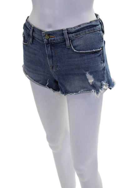 Frame Denim Womens Denim Low Rise Cut Off Valle Shorts Blue Cotton Size 26