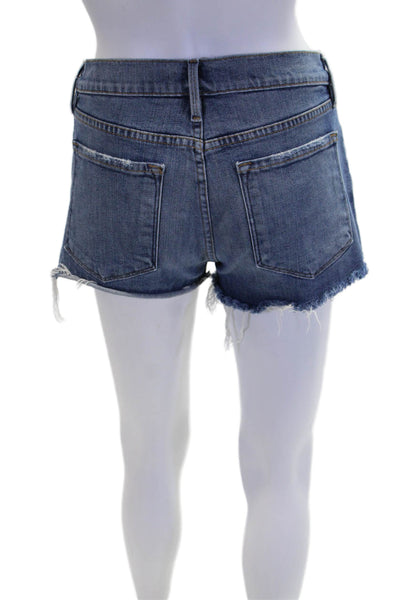 Frame Denim Womens Denim Low Rise Cut Off Valle Shorts Blue Cotton Size 26