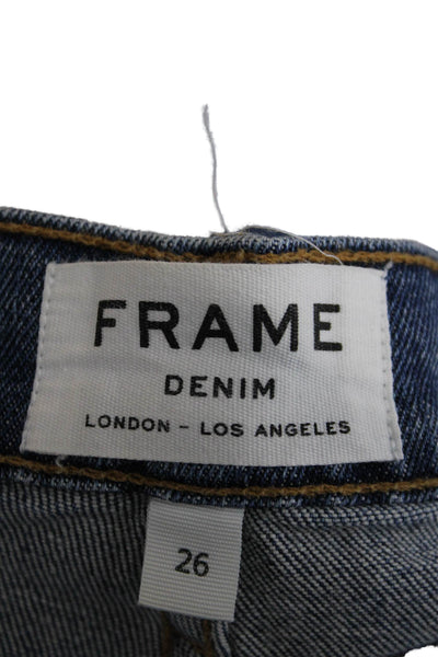 Frame Denim Womens Denim Low Rise Cut Off Valle Shorts Blue Cotton Size 26