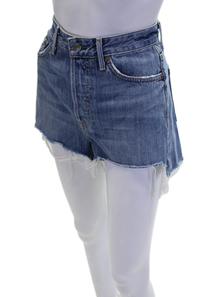 Grlfrnd Womens Denim Poppy Shorts Good Luck Charm Blue Cotton Size 26