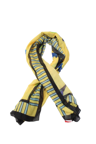 Solid & Striped Womens Animal Print Scarf Multicolor Size 54X34"