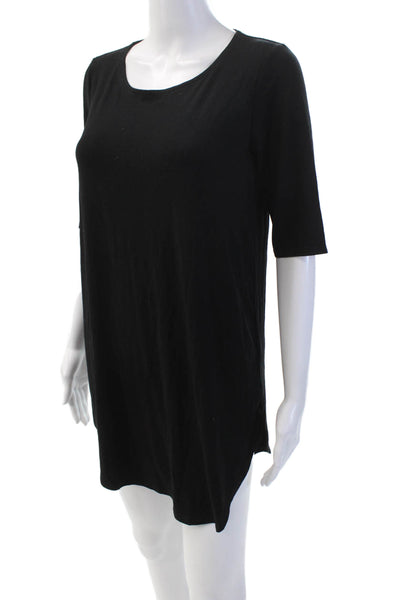 Eileen Fisher Womens Stretch 3/4 Sleeve Pullover Mini Dress Black Size XS