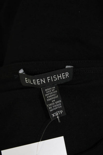 Eileen Fisher Womens Stretch 3/4 Sleeve Pullover Mini Dress Black Size XS