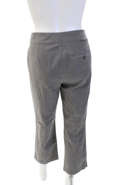 Eileen Fisher Womens Mid-Rise Zippered Casual Straight Pants Gray Size 4