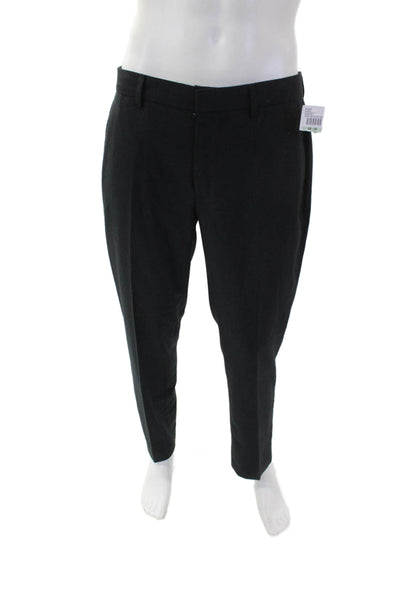 Tahari Mens Slim Fit Skinny Leg Flat Front Dress Pants Black Size 34X30