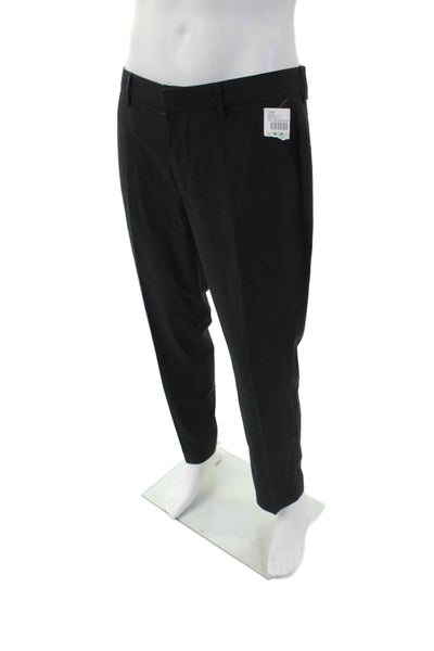 Tahari Mens Slim Fit Skinny Leg Flat Front Dress Pants Black Size 34X30
