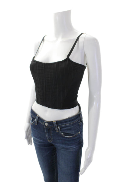 The Andamane Womens Hook Back Spaghetti Strap Corset Top Black Size Small