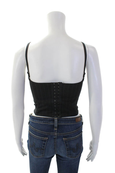 The Andamane Womens Hook Back Spaghetti Strap Corset Top Black Size Small