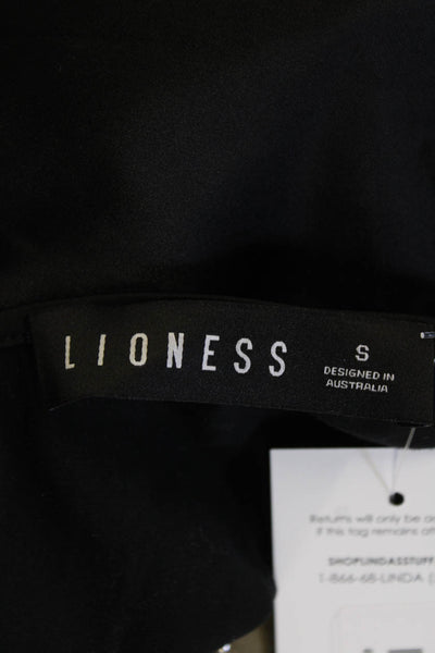 Lioness Womens Cowl Neck Sleeveless Zip Hem Blouse Tank Top Black Size S