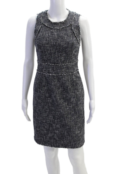 Michael Michael Kors Womens Back Zip Crew Neck Knit Sheath Dress Navy Size 0