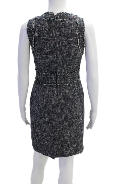 Michael Michael Kors Womens Back Zip Crew Neck Knit Sheath Dress Navy Size 0