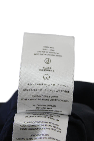Michael Michael Kors Womens Back Zip Crew Neck Knit Sheath Dress Navy Size 0
