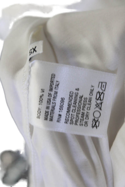 Pardington Collective Womens Elastic Waistband Satin Straight Leg Pants White XS
