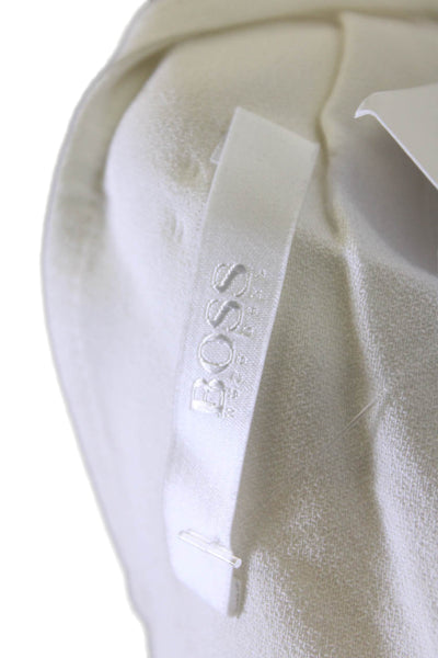 Boss Hugo Boss Womens Back Zip Long Sleeve Scoop Neck Blouse White Size 4