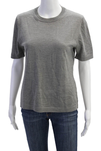 Zanella Womens Short Sleeve Crewneck Stretch T Shirt Gray Size L