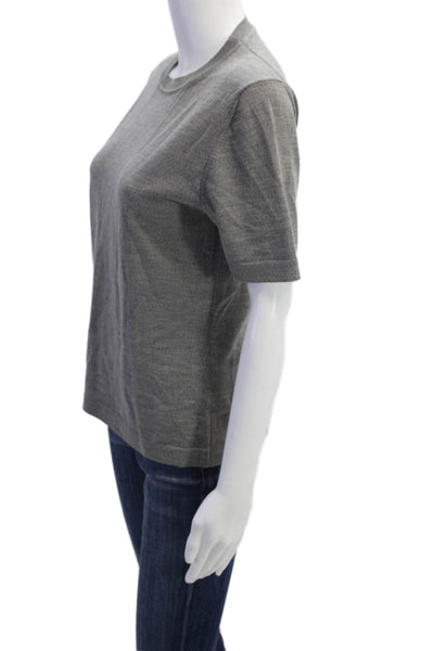Zanella Womens Short Sleeve Crewneck Stretch T Shirt Gray Size L