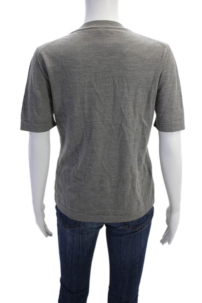 Zanella Womens Short Sleeve Crewneck Stretch T Shirt Gray Size L