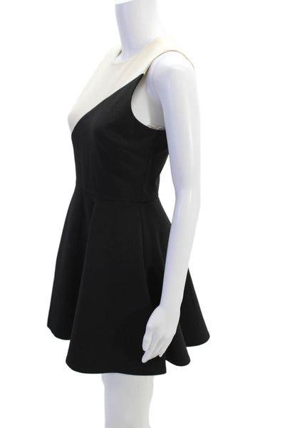 Elizabeth and James Womens Sleeveless Colorblock A Line Dress Beige Black Size S