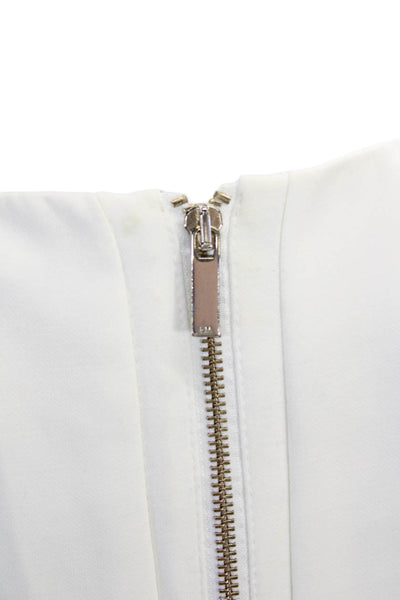 Karen Millen Womens Short Sleeve Chain Detail Sheath Dress White Size 2
