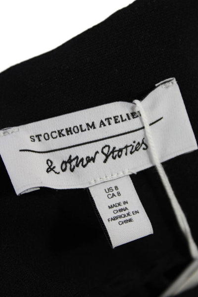 & Other Stories Womens High Rise Straight Leg Dress Pant Trousers Black Size 8