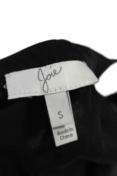 Joie Womens Silk Key Hole Neck Sleeveless Tank Top Black Size Small
