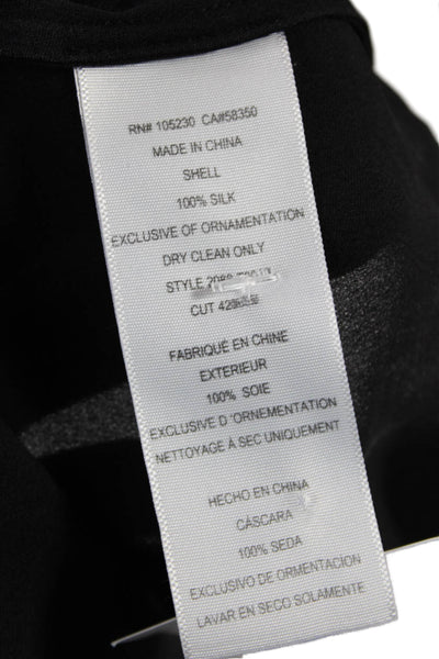 Joie Womens Silk Key Hole Neck Sleeveless Tank Top Black Size Small