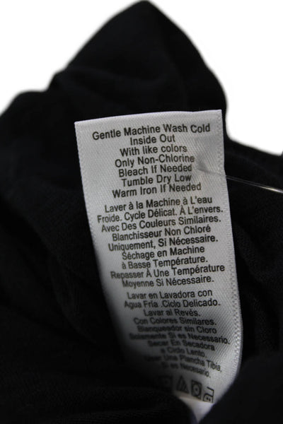Nation LTD Womens Long Balloon Sleeves Tee Shirt Black Cotton Size Medium