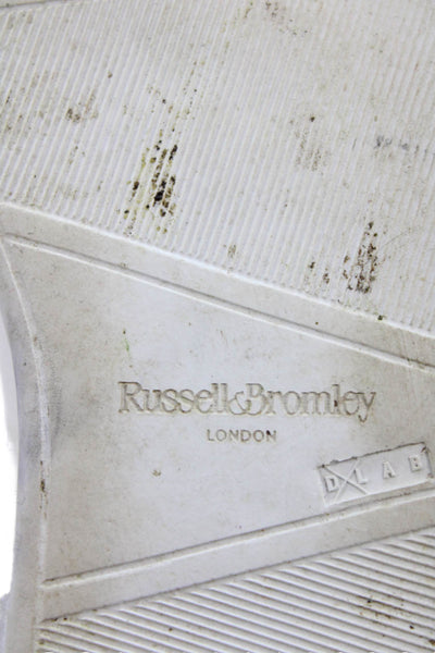 Russell & Bromley Womens Color Block Lace-Up High Top Sneakers White Size 10