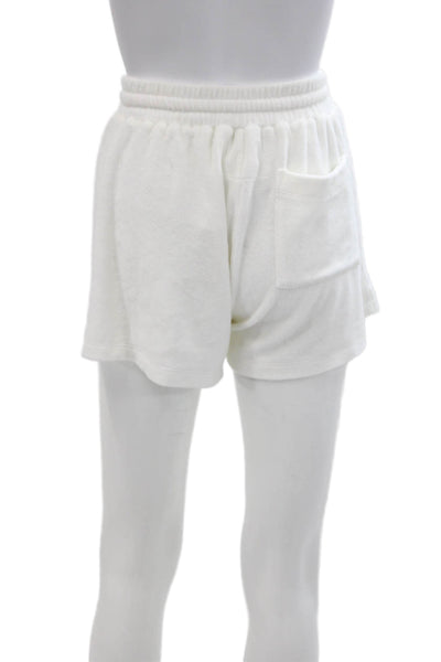 Honorine Women's Elastic Drawstring Waist Pocket Casual Shorts Whiite Size S