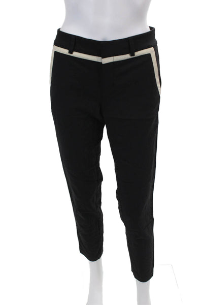 Vince Women's Hook Closure Flat Front Straight Leg Ankle Pants Black Size 2