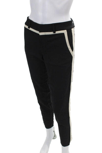 Vince Women's Hook Closure Flat Front Straight Leg Ankle Pants Black Size 2