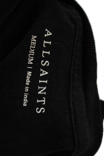 Allsaints Women's Round Neck Short Sleeves Graphic T-Shirt Black Size M