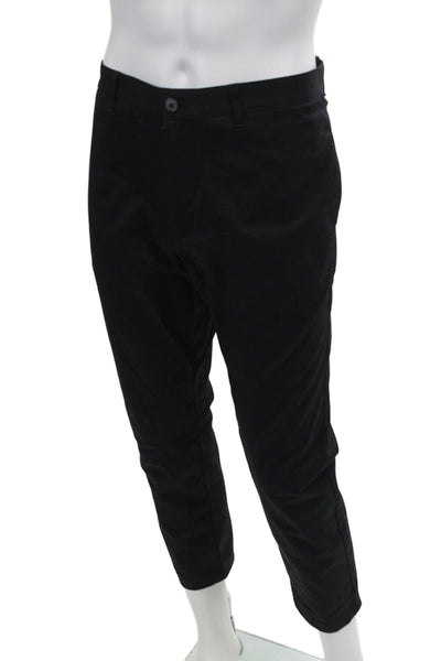 Theory Men's Straight Leg Hook Closure Flat Front Dress Pants Black Size 36