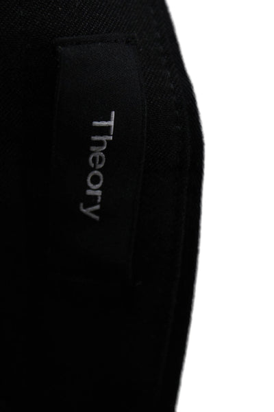 Theory Men's Straight Leg Hook Closure Flat Front Dress Pants Black Size 36
