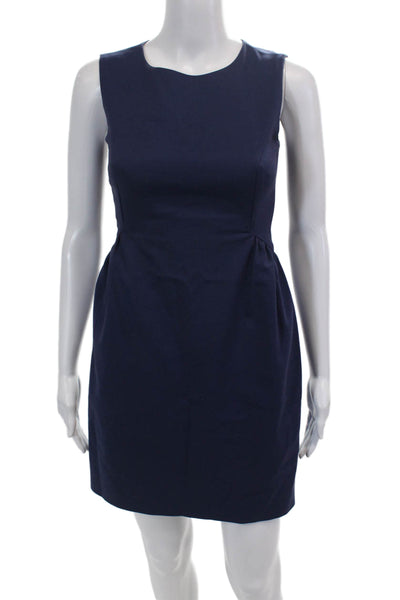 Kate Spade New York Womens Back Zip Scoop Neck Sheath Dress Navy Blue Size 00