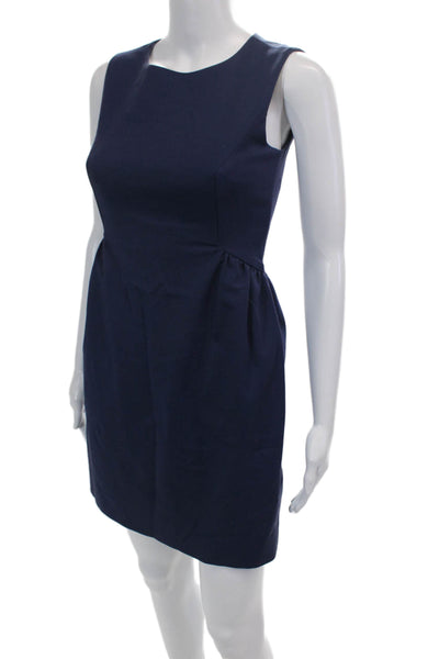 Kate Spade New York Womens Back Zip Scoop Neck Sheath Dress Navy Blue Size 00