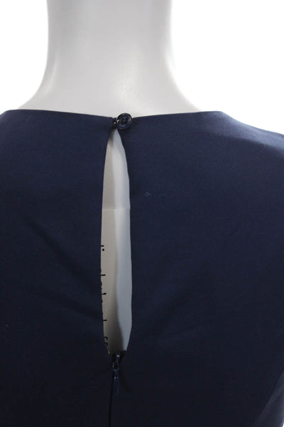 Kate Spade New York Womens Back Zip Scoop Neck Sheath Dress Navy Blue Size 00