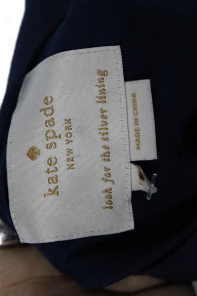 Kate Spade New York Womens Back Zip Scoop Neck Sheath Dress Navy Blue Size 00