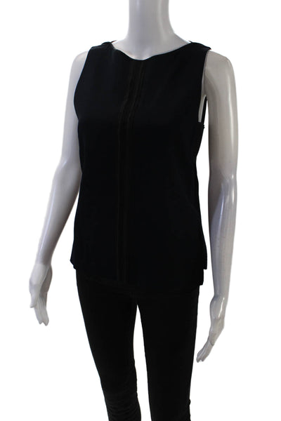 Rag & Bone Women's Round Neck Sleeveless Slit Hem Tank Top Navy Blue Size S