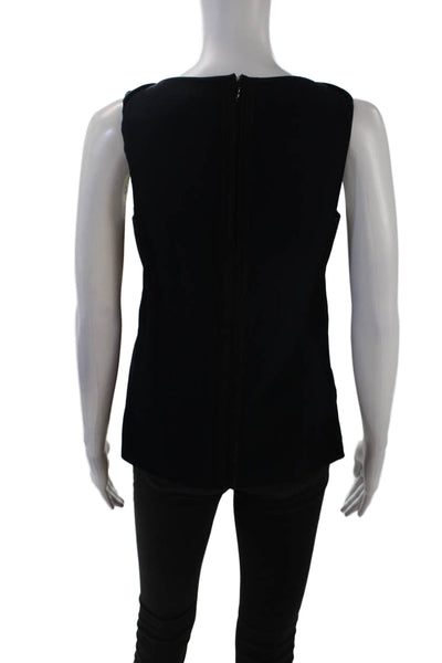 Rag & Bone Women's Round Neck Sleeveless Slit Hem Tank Top Navy Blue Size S