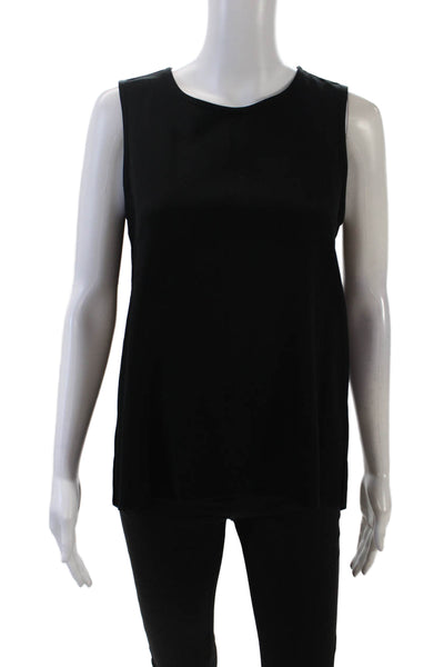 Rag & Bone Women's Sleeveless Round Neck Sheer Slit Tank Top Blouse Black Size S