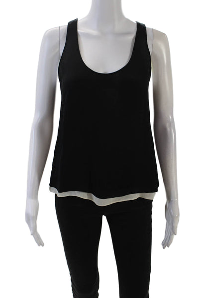 ALC Women's Round Neck Sleeveless Hi-Low Hem Tank Top Blouse Black Size S