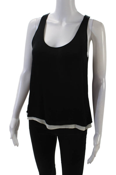 ALC Women's Round Neck Sleeveless Hi-Low Hem Tank Top Blouse Black Size S
