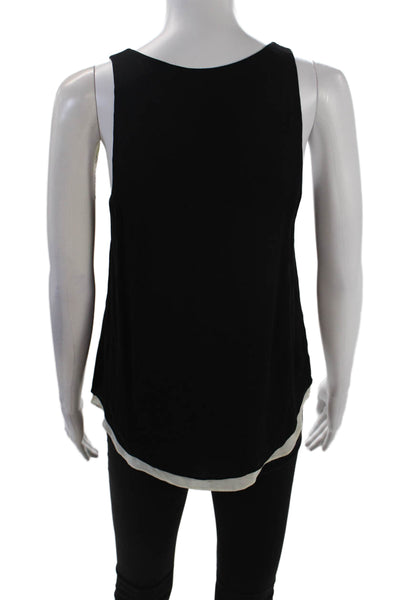 ALC Women's Round Neck Sleeveless Hi-Low Hem Tank Top Blouse Black Size S