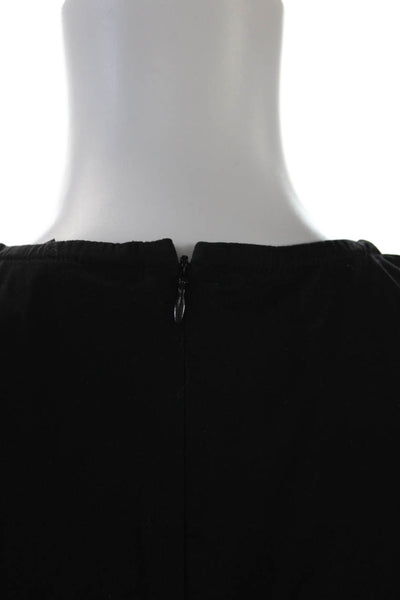 Derek Lam Women's V-Neck Sleeveless Peplum Tank Top Blouse Black Size S