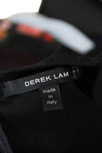 Derek Lam Women's V-Neck Sleeveless Peplum Tank Top Blouse Black Size S