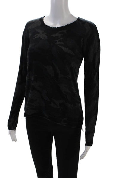 Generation Love Women's Long Sleeves Cashmere Black Camouflage Sweater Size XS