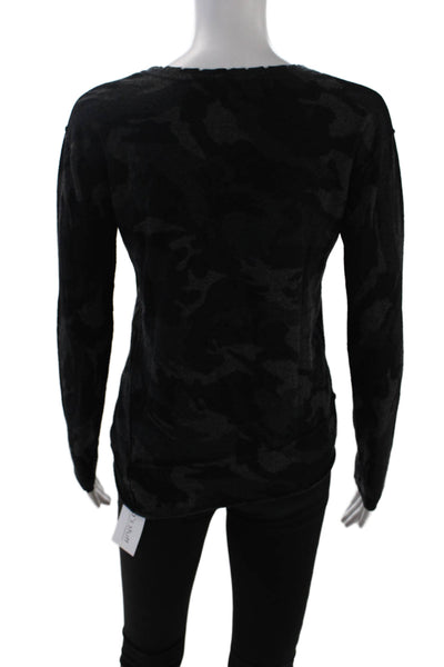 Generation Love Women's Long Sleeves Cashmere Black Camouflage Sweater Size XS